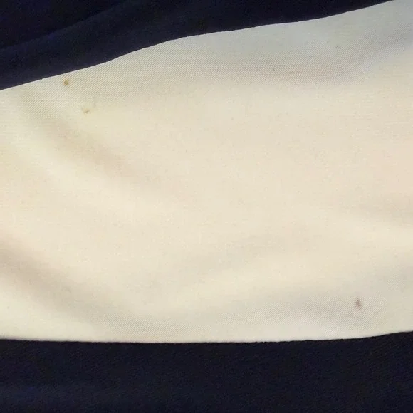 Lauren Ralph Lauren Dark Navy Cream Colorblock Maxi Gown 8 Long Sleeve Elegant - Picture 10 of 12